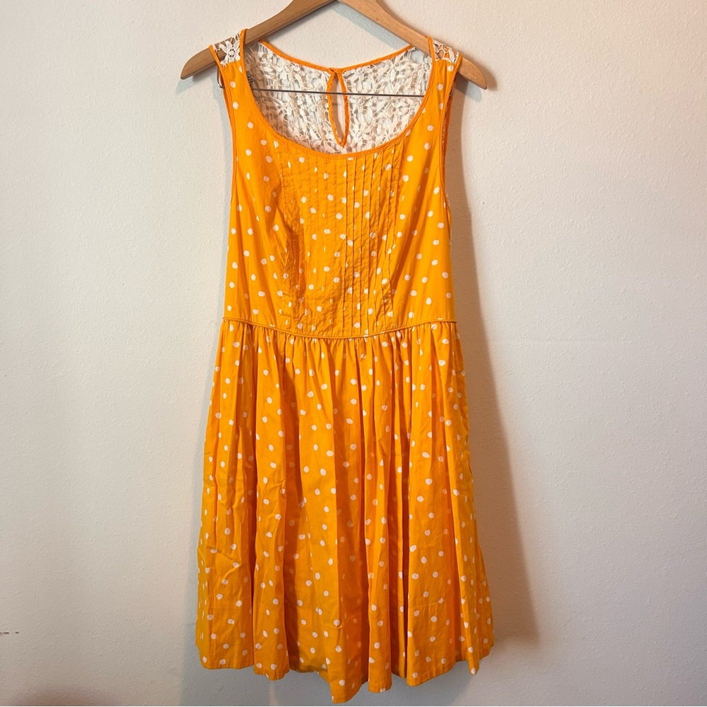 Anthropologie Moulinette Soeurs Women’s 12 Yellow Polka Dot Crochet Dress